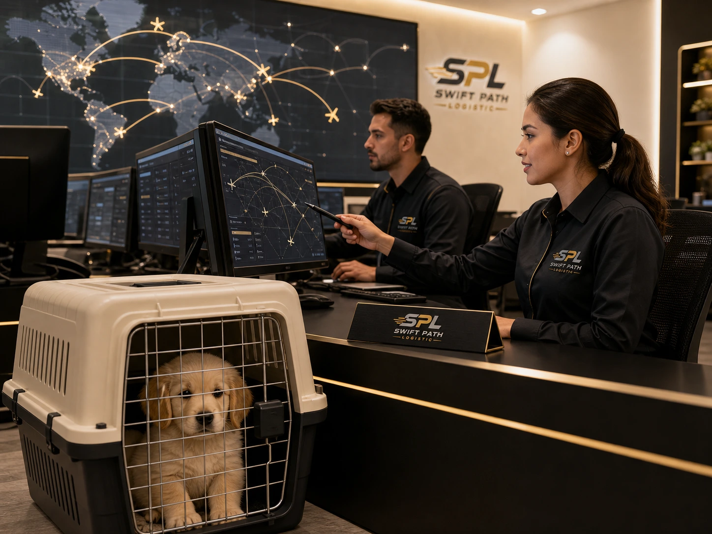Swift Path Logistic pet shipment control room